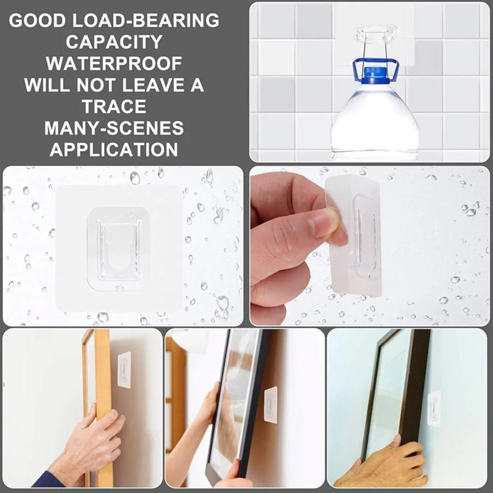 Double Sided Adhesive Hooks 16 pcs. Wall Hooks for Hanging, Self Adhesive Hooks